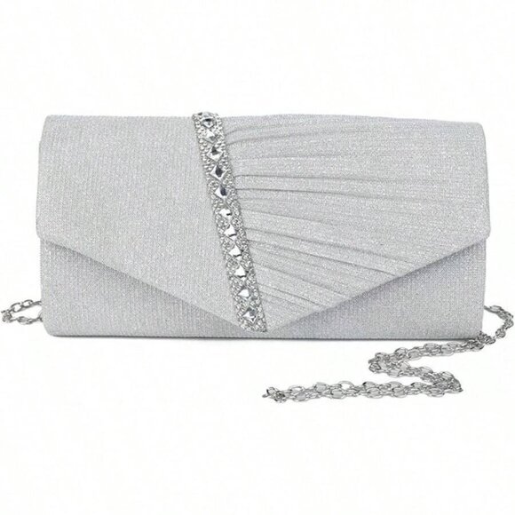 SILVER EVENING BAG - Picture 1 of 6